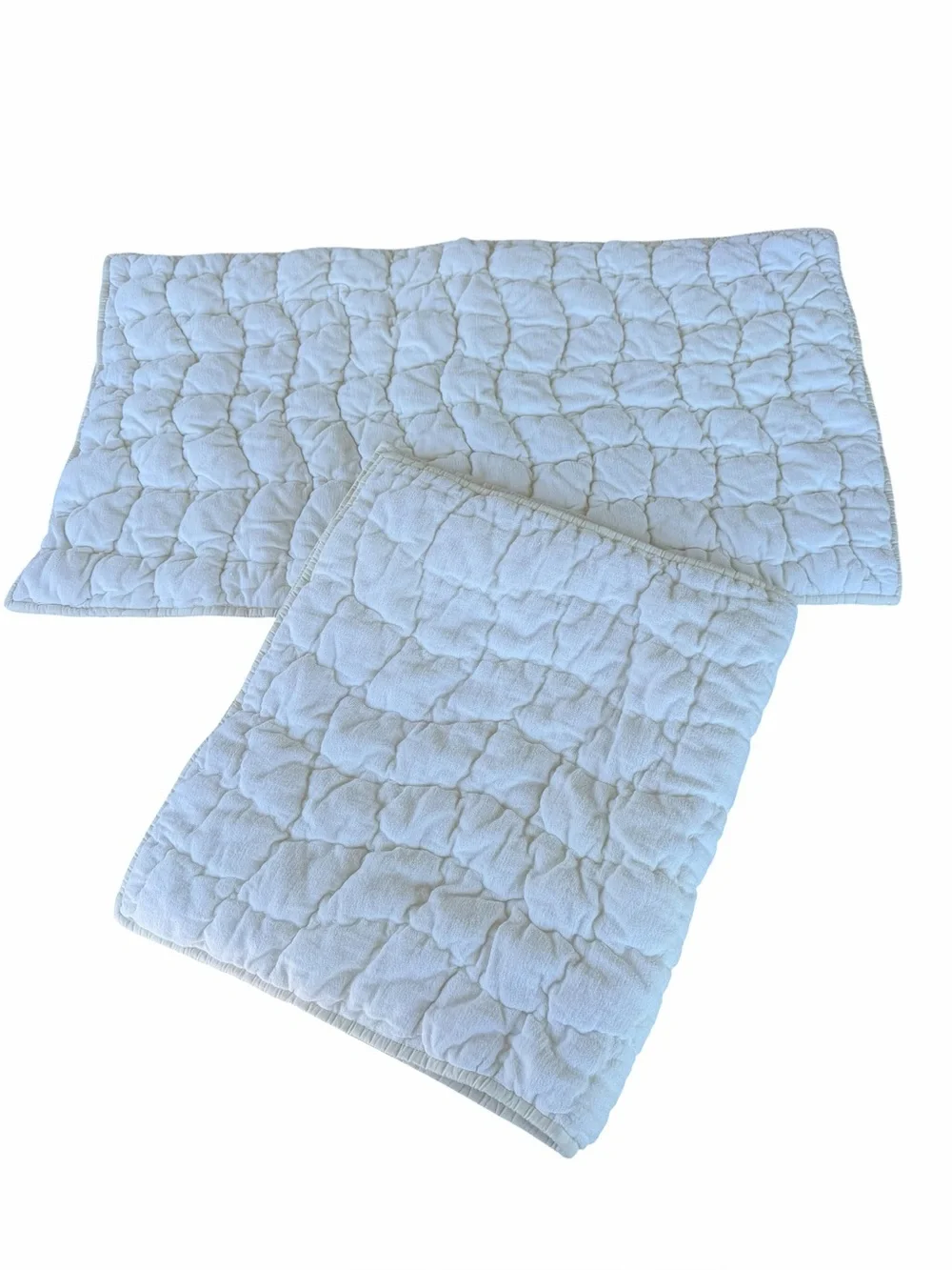 Pottery Barn Cozy Cloud 2-Piece King Sham Set Creamy White Cotton Chenille GUC